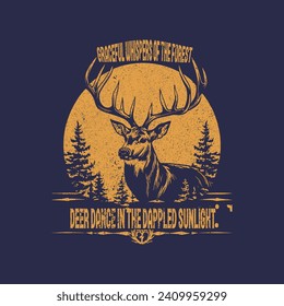 Deer Hunting t shirt design vector
