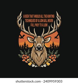 Deer Hunting t shirt design vector