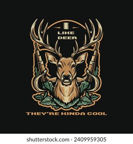 Deer Hunting t shirt design vector