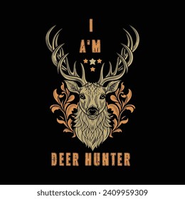 Deer Hunting t shirt design vector