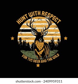 Deer Hunting t shirt design vector