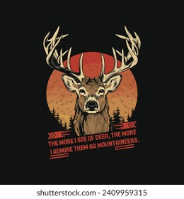 Deer Hunting t shirt design vector