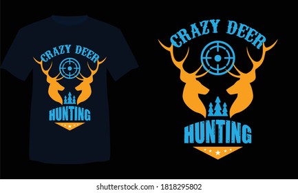 Deer Hunting T-shirt Design Vector Template