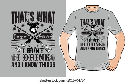 Deer Hunting t-shirt Design - Vector graphic, typographic poster, vintage, label, badge, logo, icon or t-shirt