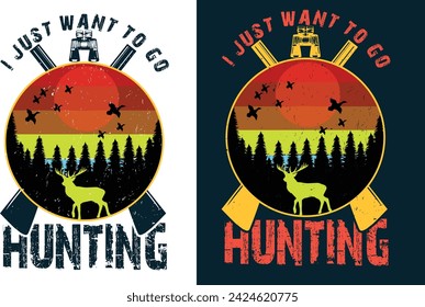 Deer Hunting T-shirt Design Vector