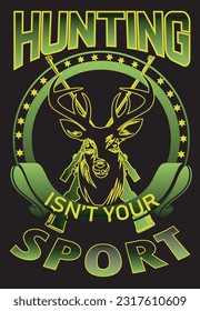 Deer hunting a unique T shirt design vector