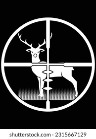 Deer hunting vector art design, eps file. design file for t-shirt. SVG, EPS cuttable design file