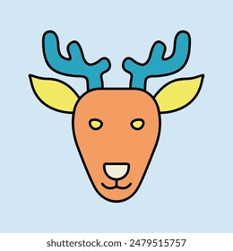 Deer icon. Animal head vector illustration. Agriculture sign. Graph symbol for your web site design, logo, app, UI. EPS10.