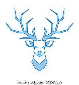 Deer icon. Animal thin line design. Flat Style, Thin Line Art Design.