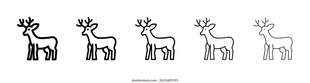 Deer icon in black. Vector illustration for graphic design
