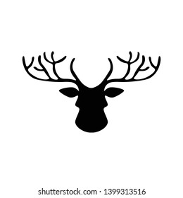 Deer icon black vector one
