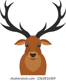 deer icon, christmas element icons, vector icons for holidays, flat christmas icons, vector icons of winter holidays