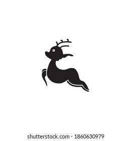 Deer icon. Christmas, happy new year symbol. vector icon, sign, emblem, pictogram. Flat style for graphic and web design