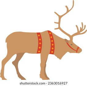 Hirschsymbol, Weihnachtssymbole, Weihnachtselemente, Vektorsymbole für Ferien, flache Weihnachtssymbole, Vektorsymbole für Winterferien