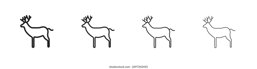 Deer icon collection. Line vector sign, symbol for web and mobile