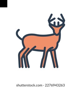 deer icon color style vector