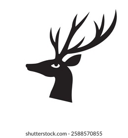 Deer Icon design. Silhouette vector with white background illustrator Design.