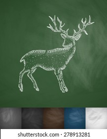 deer icon. Hand drawn vector illustration. Chalkboard Design