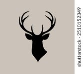 deer icon, deer illustration, deer brand logo template