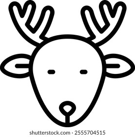 deer icon illustration design with outline, this is not made from any AI generation