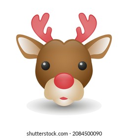 Deer Icon Illustration Sign. Christmas Vector Symbol Emoticon Design Vector Clip Art. 3d
