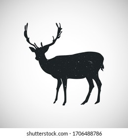 Hirschsymbol. Illustration des Designkonzepts der Vektorillustration. einzeln auf weißem Hintergrund