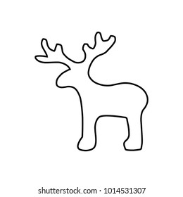 Deer icon, isolated. Animal thin line design. Vector. Outline icon on white background. Flat style illustration.