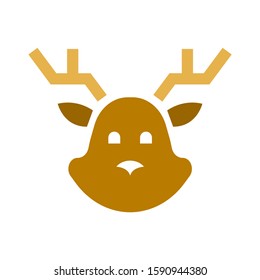 Deer icon isolated on white background. Design element for logo, label, emblem, sign. Vector illustration