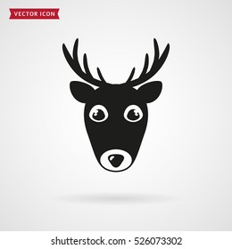 Deer icon isolated on white background. Vector illustration.