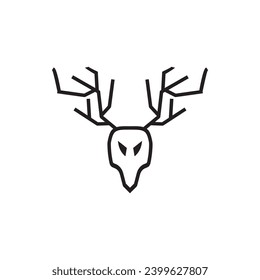 deer icon isolated white background.