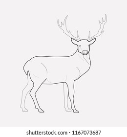 Deer icon line element. Vector illustration of deer icon line isolated on clean background for your web mobile app logo design.