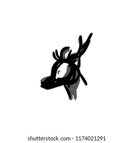 Deer Icon Logo Black White Side Stock Vector (Royalty Free) 1174021291 ...