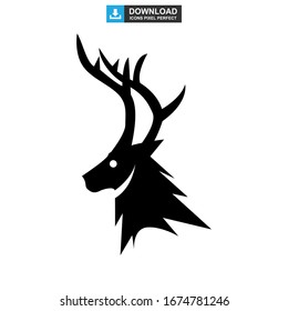 icono de ciervo o logotipo símbolo de signo aislado ilustración vectorial - iconos vectoriales de estilo negro de alta calidad
