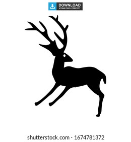deer icon or logo isolated sign symbol vector illustration - high quality black style vector icons

