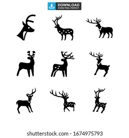 deer icon or logo isolated sign symbol vector illustration - Collection of high quality black style vector icons
