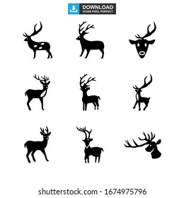 deer icon or logo isolated sign symbol vector illustration - Collection of high quality black style vector icons
