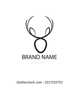 Deer icon logo template illustration vector