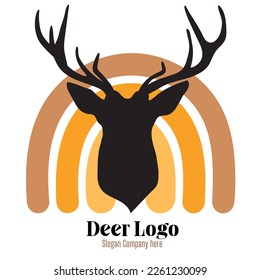 Deer icon logo vector design illustration