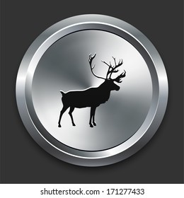 Deer Icon on Metallic Button Collection