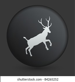 Icono del Deer en la colección de botones negros redondeados Ilustración original