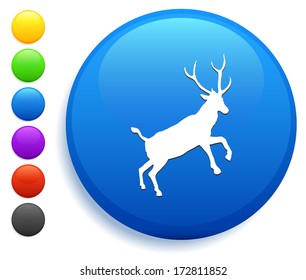 Deer Icon on Round Button Collection