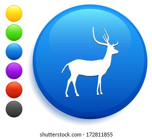 Deer Icon on Round Button Collection