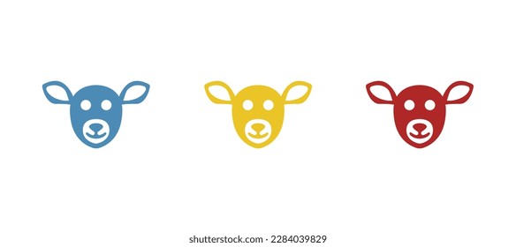 deer icon on a white background, vector illustration