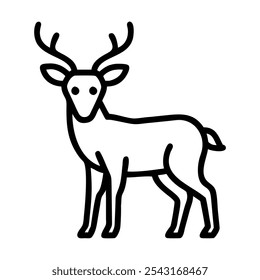 deer icon outline vector art design on a white background