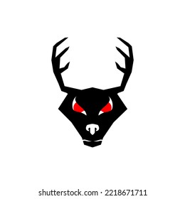 deer icon, with pointed shape, angry deer.