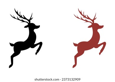 Icono de ciervo. Icono de vector de reno. Cerveza de silueta. Reno de Navidad
