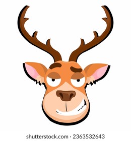 deer icon set,Cute deer snow red scarf smiling christmas