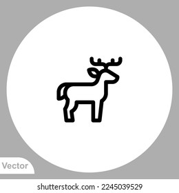 Deer icon sign vector,Symbol, logo illustration for web and mobile
