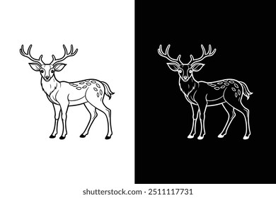 Deer icon silhouette vector illustration on white background.