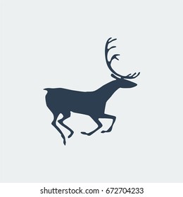 Deer icon. Silhouette vector illustration